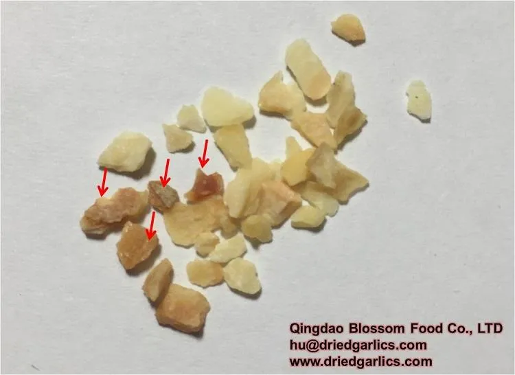 Saccharification i dehydrert hvitløkgranulat og dehydrerte hvitløkflinginger